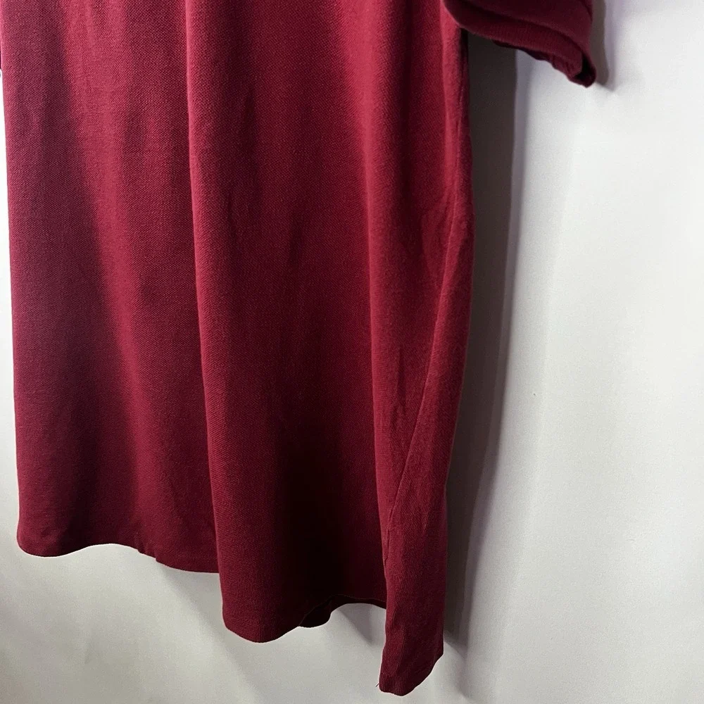 Vtg Lands' End Top Men‎ Size Large Red Cotton Collared Short Sleeve Polo Shirt - Picture 5 of 9